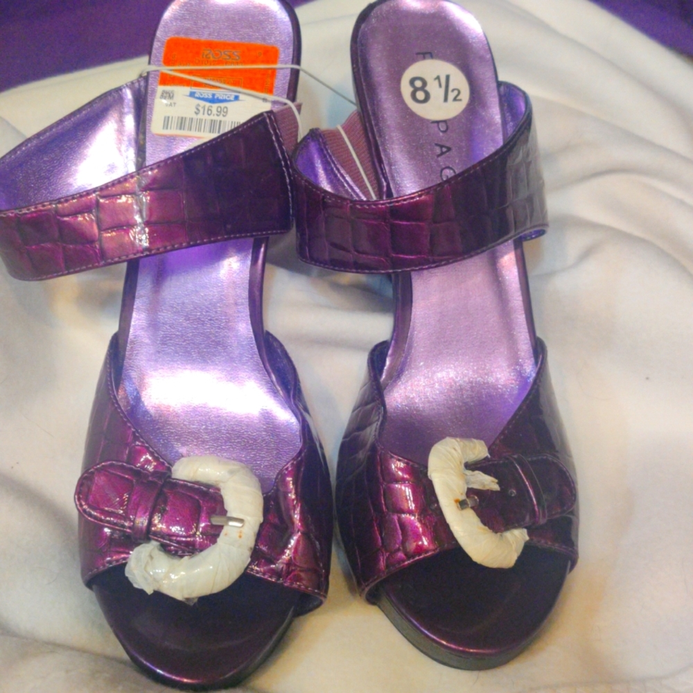 Purple Croc skin looking Heels